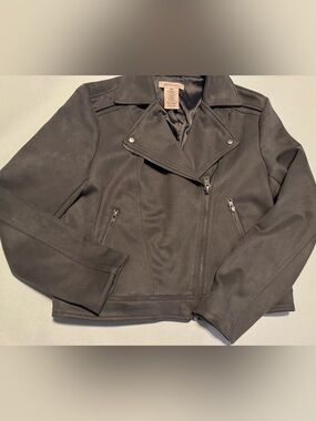 Philosophy Gray Suede Motorcycle Jacket - Women's Size Medium